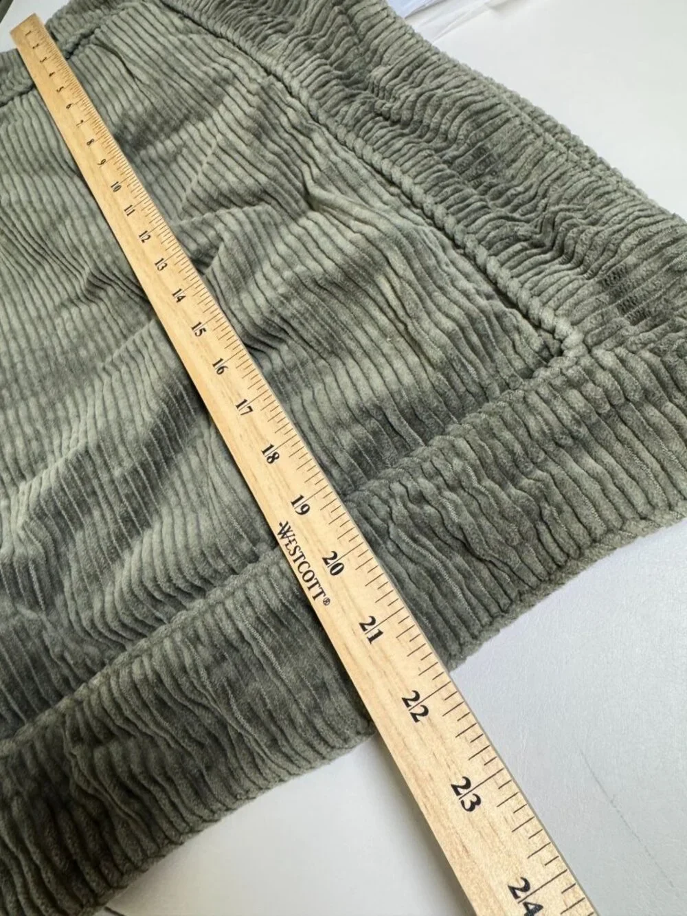 Set 2 Hawthorne Hill Olive Green Corduroy Throw Pillow Case 26x19 Mid Century